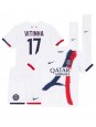 Paris Saint-Germain Vitinha #17 Vieraspaita Lasten 2024-25 Lyhythihainen (+ shortsit)